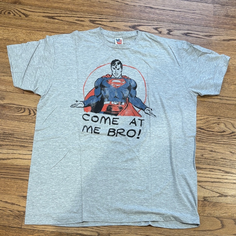 Junk Food 2XL Gray Superman Graphic T-Shirt